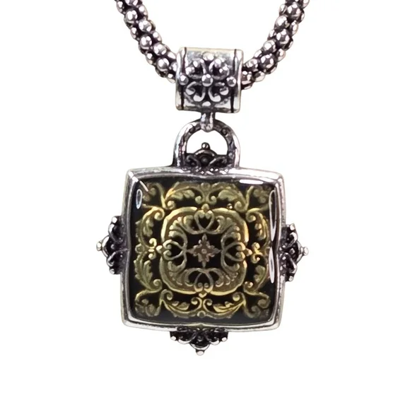 Brighton Necklace Silver Tone & Gold Tone Classic Ferrara Charm Chunky Chain - Picture 2 of 8